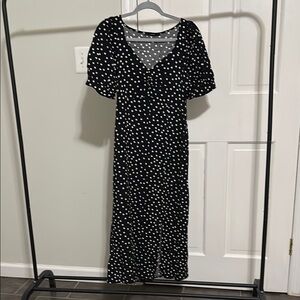 Chic Black and White Polka Dot Dress